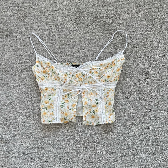 Women’s Bundle Coord Set NWT Blouse Top Floral Ruffle Crop Fall Coquette Lace - Picture 2 of 7